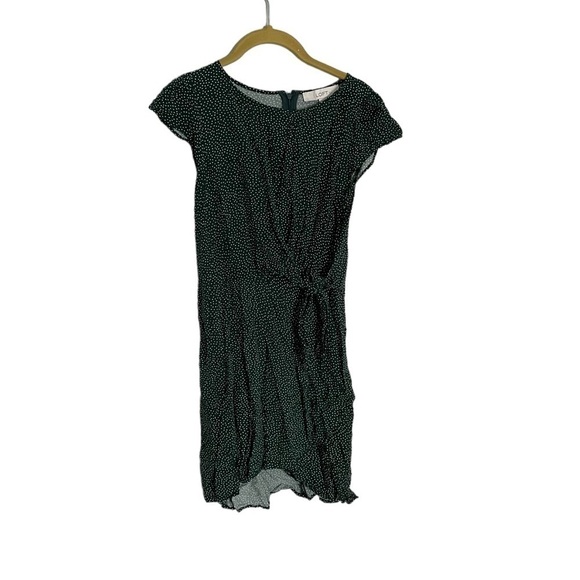 Loft Micro Polka Dot Green Tie Side Dress 0 - Picture 1 of 5